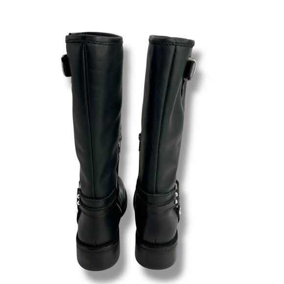 Steve Madden Black Leather Moto Boots - Picture 4 of 11